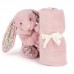 JELLYCAT BASHFUL WASHCLOTH, TULIP BLOSSOM