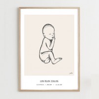 Fødselsplakat, beige - @JASMINMELINA