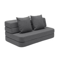 By KlipKlap Foldesofa XL, Blue grey w. grey