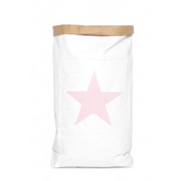 Stor opbevaringspose - Rosa stjerne