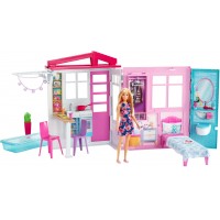 Barbie hus med dukke og møbler