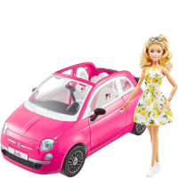 Barbie bil, Fiat 500 med dukke, Pink