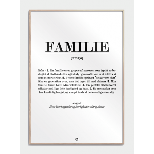Familie definition plakat, (50x70, B2) - Citatplakat
