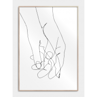 Holding hands in one line plakat, S (29,7x42, A3)