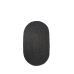 Jute gulvtæppe, sort - oval (str. s)