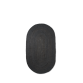 Jute gulvtæppe, sort - oval (str. s)