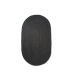 Jute gulvtæppe, sort - oval (str. L)