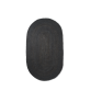 Jute gulvtæppe, sort - oval (str. L)
