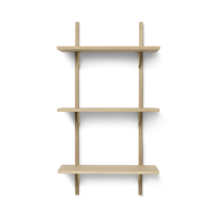 Sector hylde, triple - egetræ/messing (54 cm)