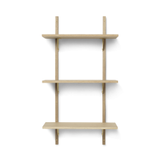 Sector hylde, triple - egetræ/messing (54 cm)