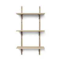 Sector hylde, triple - egetræ/sort messing (54 cm)