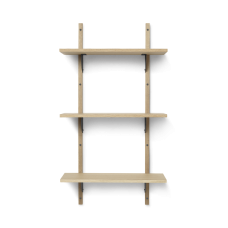 Sector hylde, triple - egetræ/sort messing (54 cm)