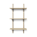 Sector hylde, triple - egetræ/sort messing (54 cm)