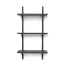 Sector hylde, triple - sort aske/messing (54 cm)