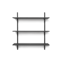 Sector hylde, triple/wide - sort aske/sort messing (87 cm)