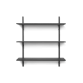 Sector hylde, triple/wide - sort aske/sort messing (87 cm)