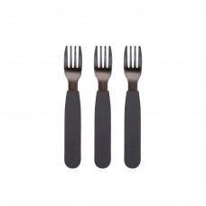 Filibabba Silikone gafler, Stone grey, 3 stk.