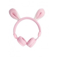 Høretelefoner, lyserød kanin