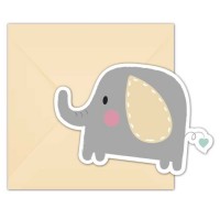 GA Toys Indbydelser, baby elefant, 6 stk.