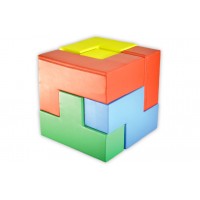 Legeskum 3D puzzle cube, mix farver