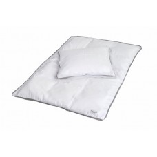 Manostiles Baby sengetøj, Hvid med grå kant