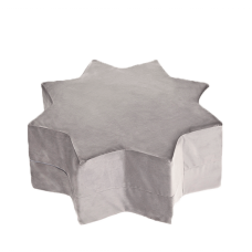 Puf stjerne - grey, velvet (40x30cm)