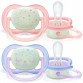 Philips Avent Ultra air nat sutter, 2-pak, Pink/lilla, 0-6 mdr