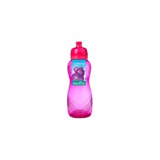 Drikkeflaske med bølge mønster - Pink (600 ml)