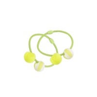 Smallstuff Hårelastikker til børn med perler, 2 stk, neongul/grøn