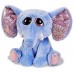 Suki Elefant bamse, blå og lyserødt glimmer