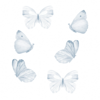 Thats Mine Wallsticker, Blå sommerfugle, 6 stk.