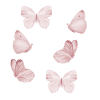 Wallstories - Rosa sommerfugle - sæt af 6