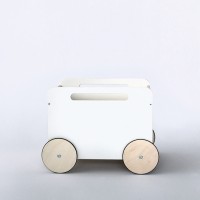 Toy chest på hjul, hvid