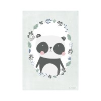 Plakat A3, panda mint/hvid