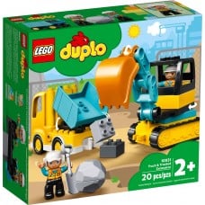 Lego Duplo sporet lastbil og gravemaskine