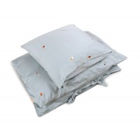 Baby Bedlinen – Embroidered Cool Summer Design – Pearl Blue