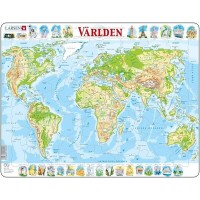 Larsen Pussel Puzzle 80 stykker, verdenskort