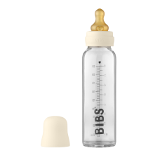 BIBS Baby Glass Bottle Complete Set Latex 225ml Ivory